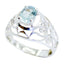 Blue Topaz Solitaire Australian 925 Sterling Silver Blue Gemstones Featherlight Filigree Ring Jewelry