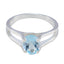 Blue Topaz Solitaire Russian Silver Blue Gemstones Slim Artisan Ring Jewellery