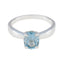 Blue Topaz Solitaire African Silver Blue Gemstones Featherlight Ethnic Ring Jewellery