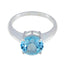 Blue Topaz Solitaire Indian Sterling Silver Blue Gems Tiny Glamorous Ring Jewelry