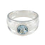 Blue Topaz Solitaire French 925 Sterling Silver Blue Gemstone Classic Trendy Ring Jewelry