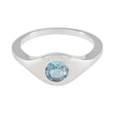 Blue Topaz Solitaire African 925 Silver Blue Gemstones Featherlight Fairytale Ring Jewelry
