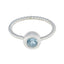 Blue Topaz Solitaire American Silver Blue Gemstones Delicate Abstract Ring Jewelry