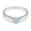 Blue Topaz Solitaire Indian Silver Blue Gems Slim Graceful Ring Jewelry