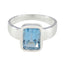 Blue Topaz Solitaire French 925 Sterling Silver Blue Gemstones Slim Cultural Ring Jewellery