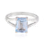 Blue Topaz Solitaire American 925 Sterling Silver Blue Gemstones Whisper thin Boho Ring Jewelry