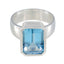 Blue Topaz Solitaire Italian Sterling Silver Blue Gemstone Edgy Abstract Ring Jewellery
