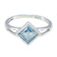 Blue Topaz Solitaire Turkish Silver Blue Gems Dainty Graceful Ring Jewelry