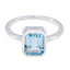 Blue Topaz Solitaire Korean Silver Blue Gemstone Whisper thin Modern Ring Jewellery