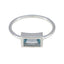 Blue Topaz Solitaire American Sterling Silver Blue Gems Delicate Modern Ring Jewellery