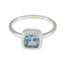 Blue Topaz Solitaire American 925 Sterling Silver Blue Gemstones Dainty Graceful Ring Jewellery