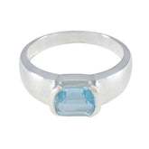 Blue Topaz Solitaire Russian Sterling Silver Blue Gemstone Minimal Fairytale Ring Jewellery