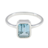 Blue Topaz Solitaire American 92.5 Silver Blue Gemstone Delicate Fairytale Ring Jewellery