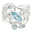 Blue Topaz quarter Australian 925 Silver Blue Gems Essential Filigree Ring Jewellery