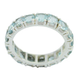 Blue Topaz multiple Turkish 925 Silver Blue Gems Dainty Eternity Band Jewelry