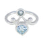 Blue Topaz Toi et Moi Indian 92.5 Silver Blue Gemstones Tiny Artisan Ring Jewellery