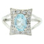 Blue Topaz Halo American Silver Blue Gems Whisper thin Glamorous Ring Jewellery