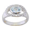 Blue Topaz Halo American 925 Sterling Silver Blue Gemstones Whisper thin Abstract Ring Jewelry