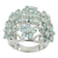 Blue Topaz multiple African 92.5 Silver Blue Gems Statement Floral Ring Jewellery