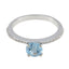 Blue Topaz Halo Turkish 925 Sterling Silver Blue Gemstone Whisper thin Romantic Ring Jewellery