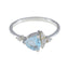 Blue Topaz Halo Japanese 925 Silver Blue Gemstone Delicate Modern Ring Jewellery