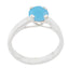 Blue Chalcedony Solitaire German 92.5 Silver Blue Gemstones Slim Graceful Ring Jewellery