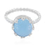 Blue Chalcedony Solitaire Egyptian 92.5 Silver Blue Gems Slim Contemporary Ring Jewellery