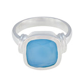 Blue Chalcedony Solitaire Egyptian 92.5 Silver Blue Gemstone Eye catching Armor Ring Jewellery