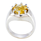 Citrine Halo Indian 92.5 Silver Yellow Gems Versatile Contemporary Ring Jewelry