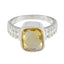Citrine Solitaire French Sterling Silver Yellow Gemstones Mid weight Trendy Ring Jewellery