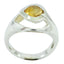 Citrine Solitaire Russian 925 Silver Yellow Gemstones Versatile Promise Ring Jewelry