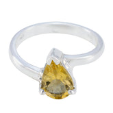 Citrine Solitaire Japanese 925 Silver Yellow Gemstones Delicate Sophisticated Ring Jewellery