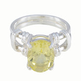 Citrine Solitaire Mexican Sterling Silver Yellow Gemstone Eye catching Rope Wire Ring Jewelry