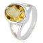 Citrine Solitaire Egyptian Silver Yellow Gems Slim Artisan Ring Jewellery