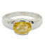 Citrine Solitaire Russian 925 Silver Yellow Gems Mid weight Romantic Ring Jewellery