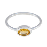 Citrine Solitaire Korean 92.5 Silver Yellow Gemstones Elegant Fairytale Ring Jewellery