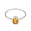 Citrine Solitaire Turkish Silver Yellow Gems Delicate Romantic Ring Jewelry