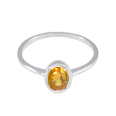 Citrine Solitaire Turkish Silver Yellow Gems Delicate Romantic Ring Jewelry