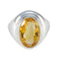 Citrine Solitaire German 925 Silver Yellow Gemstones Mid weight Luxurious Ring Jewellery