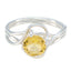 Citrine Solitaire Turkish 92.5 Silver Yellow Gems Delicate Feminine Ring Jewellery
