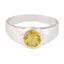 Citrine Solitaire Indian 925 Silver Yellow Gemstone Slim Contemporary Ring Jewelry