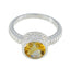 Citrine Solitaire French 925 Sterling Silver Yellow Gemstone Classic Fairytale Ring Jewelry