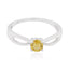 Citrine Solitaire American 92.5 Silver Yellow Gems Delicate Graceful Ring Jewellery