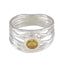 Citrine Solitaire Middle Eastern 92.5 Silver Yellow Gemstone Eye catching Rope Wire Band Jewelry