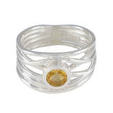 Citrine Solitaire Middle Eastern 92.5 Silver Yellow Gemstone Eye catching Rope Wire Band Jewelry