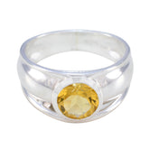 Citrine Solitaire German Silver Yellow Gemstones Classic Romantic Ring Jewellery