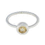 Citrine Solitaire Japanese 925 Silver Yellow Gemstone Delicate Romantic Ring Jewelry