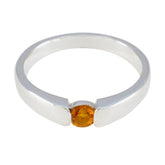 Citrine Solitaire African Sterling Silver Yellow Gemstone Slim Fairytale Ring Jewellery