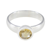 Citrine Solitaire Moroccan 925 Silver Yellow Gems Tiny Romantic Ring Jewellery