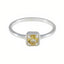 Citrine Solitaire Korean 925 Sterling Silver Yellow Gemstone Delicate Luxurious Ring Jewelry